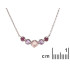 Collar con piedras multicolores, en plata 925 rodiada, largo 42 + 3 cm