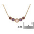 Collier avec multipierres multicolores, en argent doré 925, longueur 42 + 3 cm
