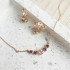 Collier avec multipierres multicolores, en argent doré 925, longueur 42 + 3 cm