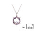 Collier avec améthyste violette, en argent rhodié 925, longueur 42 + 3 cm