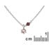 Halsketting met rozenkwarts en granaat, in 925 gerhodineerd zilver, lengte 42 + 3 cm