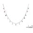 Collar con piedras multicolores, en plata 925 rodiada, largo 40 + 3 cm