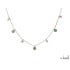 Collana con pietra di luna rosa e avventurina, in argento 925 rodiato, 40+3cm