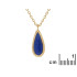 Damla mavi lapis lazuli kolye, 925 altın gümüş, uzunluk 42 + 3 cm