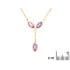 Collar con amatista violeta, en plata dorado 925, longitud 40 + 5 cm