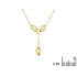 Necklace with natural green peridot, in 925 gold plated silver, length 40 + 5 cm