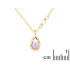 Collar con amatista y perlas, en plata dorado 925, largo 40 + 5 cm