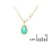 Collier avec onyx vert naturel, en argent doré 925, longueur 40 + 5 cm