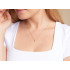 Collar con piedra de luna y perlas, en plata dorado 925, largo 40 + 5 cm