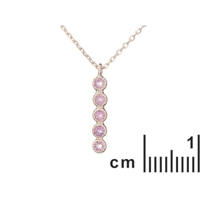 Collana con ametista viola, in argento 925 rodiato, lunghezza 42+3 cm