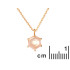 Collana con quarzo rosa naturale, in argento dorato 925, lunghezza 42+3 cm