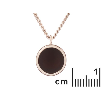 Collier avec onyx noir naturel, en argent rhodié 925, longueur 42 + 3 cm