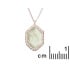 Collana con prehnite verde naturale, in argento 925 rodiato, lunghezza 42+3 cm
