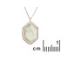 Collar con prehnita verde natural, en plata 925 rodiada, longitud 42 + 3 cm