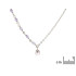Collar con amatista y cuarzo rosa, en plata 925 rodiada, largo 42 + 3 cm