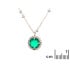 Cirkelketting met natuurlijke groene onyx, gerhodineerd zilver 925, 40 + 3 cm