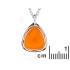 Collana triangolo con corniola arancione naturale, argento 925 rodiato, 42+3 cm