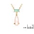 Collier avec amazonite naturelle et quartz rose, argent doré 925, 42+3 cm