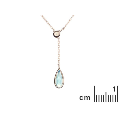 Tropfenhalskette mit natürlichem blauem Chalcedon, aus rhodiniertem 925er Silber