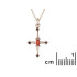 Hanger met granaat en spinel, in 925 gerhodineerd zilver, hoogte 1,7+0,5 cm