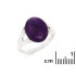 Bague avec améthyste violette naturelle ovale, en argent rhodié 925