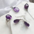 Bague avec améthyste violette naturelle ovale, en argent rhodié 925