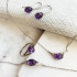 Bague avec améthyste violette naturelle, en argent rhodié 925