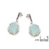 Pendientes colgantes con ágata aguamarina teñida natural, plata 925