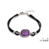 Bratara cu ametist patrat mov, din argint 925 rodiu, lungime 16+3 cm