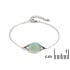 Armband mit ovalem, naturgefärbtem Aquaachat, 925er Silber, Länge 16+3 cm