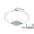 Pulseira oval com ágata água tingida natural, prata 925, comprimento 16+3 cm