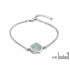 Bracelet with natural tinted aqua agate, 925 silver, length 16.5+3 cm