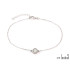 Pulsera redonda con ágata aguamarina redonda teñida, plata 925 rodiada, longitud 17+3cm