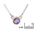 Collier ronde avec améthyste violette, en argent rhodié 925, longueur 40+5cm