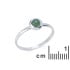 Anillo con aventurina verde natural redonda, en plata 925 rodiada