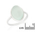 Bague avec agate aqua teintée naturelle, en argent rhodié 925