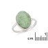 Anel com aventurina oval verde natural, em prata 925 banhada a ródio