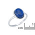 Inel cu lapis lazuli albastru natural oval, din argint 925 placat cu rodiu