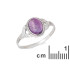 Anello con ametista viola naturale ovale, in argento invecchiato 925
