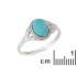 Bague avec turquoise naturelle reconstituée ovale, en argent vieilli 925