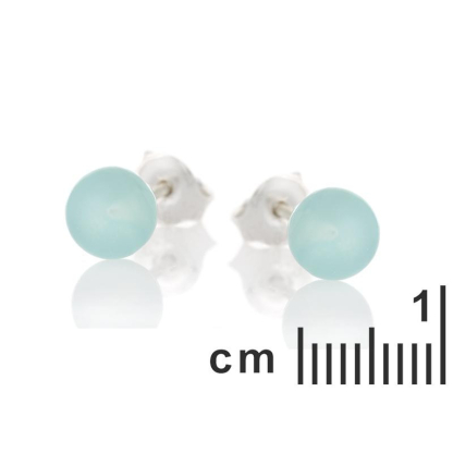 Orecchini con agata acqua naturale tinta, in argento 925 rodiato