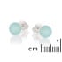Boucles d'oreilles avec agate aqua teintée naturelle, en argent rhodié 925