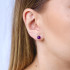 Orecchini a bottone con pallina di ametista viola naturale, in argento 925 rodiato