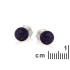 Clous d'oreilles avec lapis-lazuli bleu naturel boule, en argent rhodié 925