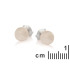 White moonstone ball stud earrings, in 925 rhodium silver