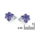 Boucles d'oreilles avec améthyste violette triangle, en argent rhodié 925