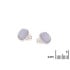 Clous d'oreilles avec agate blue lace naturelle ronde, en argent rhodié 925