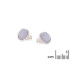 Stud earrings with round natural blue lace agate, in 925 rhodium silver