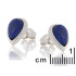 Boucles d'oreilles avec lapis-lazuli bleu naturel, en argent rhodié 925