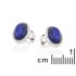 Clous d'oreilles avec lapis-lazuli bleu naturel ovale, en argent vieilli 925